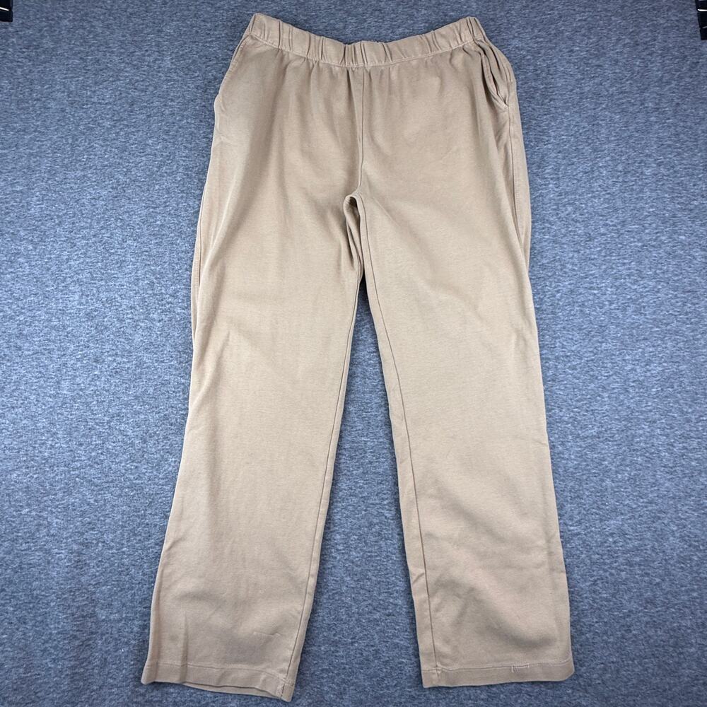 Land's End Sport Knit Joggers Straight Leg Pants Large 14-16 Elastic Waistband